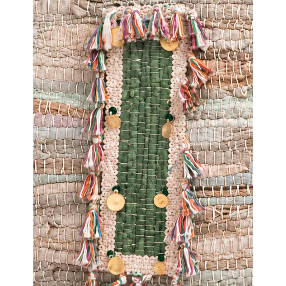 NEW ELEKTRA'S WORKSHOP women's mini crossbody tassel bag in green - Picture 3 of 4